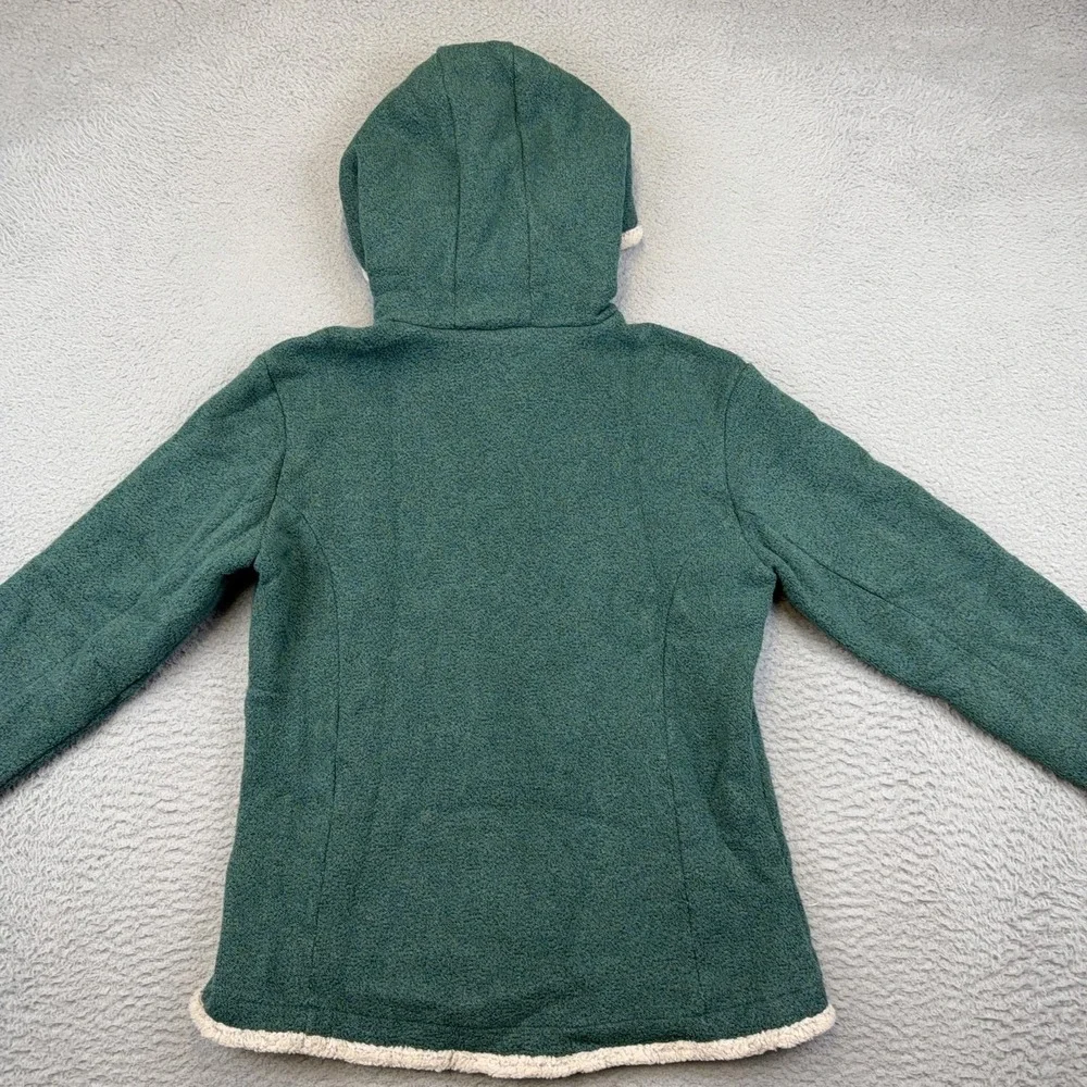 Kuhl Jacket Womens Medium Green Alfpaca Fleece Full Zip Hooded Sherpa Lined